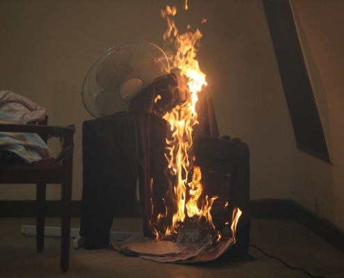 space heater fire
